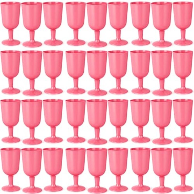 96 Pcs Plastic Goblets with Stem 7 oz Plastic Wine Glasses for Party Disposable Wine Cup Champagne Flutes Drinking Glass for Wedding Toasting Birthday Party Supply - Image 1