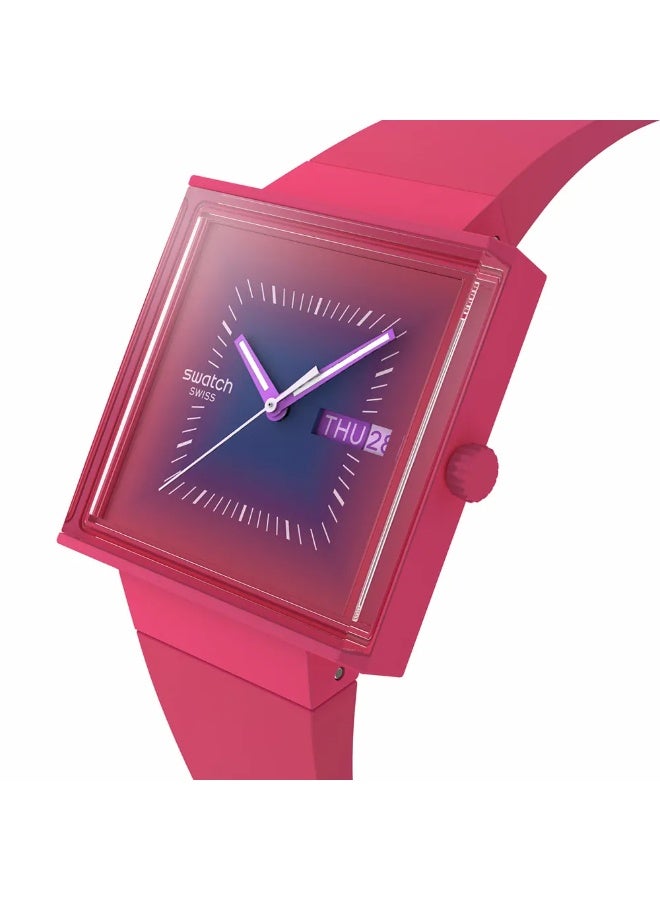 Swatch What If - Square SO34R700 Squarely Berry Watch - Image 2
