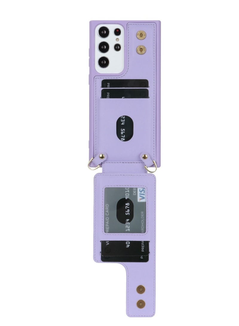 Suteni Back Cover Wristband Card Slots Leather Phone Case for Samsung - Image 3