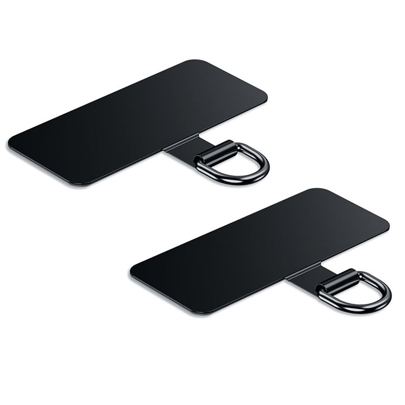 saxsion Phone Lanyard Tab, Heavy Duty Tether Tab for iPhone & Android, Metal Lanyard Patch & Strap Adapter, 44lbs Load Capacity, Universal Phone Case Insert for Strap & Charm (Black+Black) - Image 1