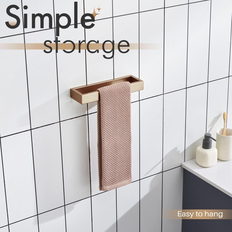 KOKOSIRI Towel Ring for Bathroom Hand Towel Holder 9 Inch Towel Hanger Rack Champagne Bronze Stainless Steel Wall Mount, 1 Pack B4008CPG-L9 - Image 4