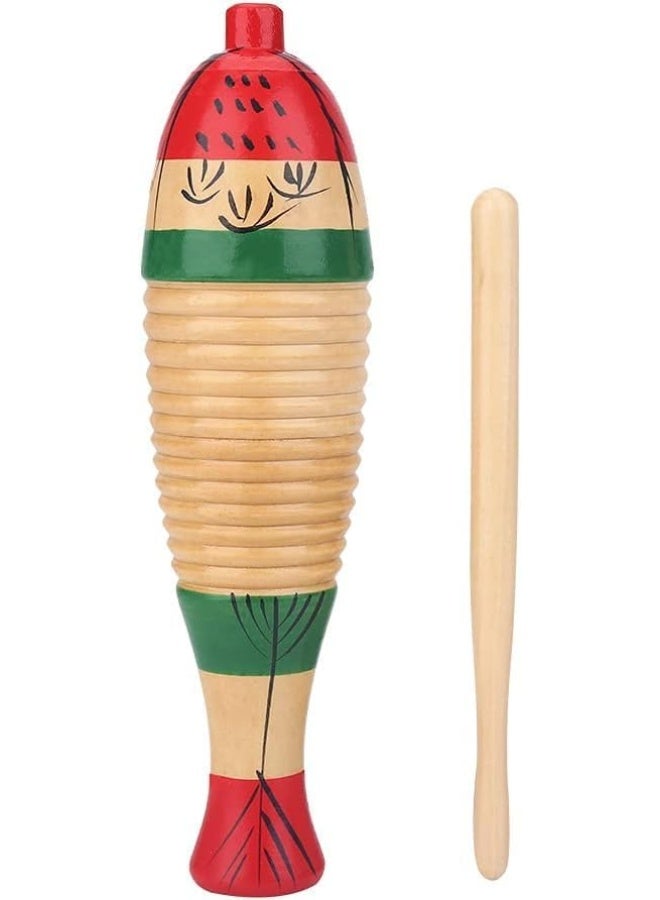 MegArya Guiro Wood Percussion Instrument Fish Style Guiro Instrument Children's Musical Instrument Colourful Guiro Gifts for Children - Image 1