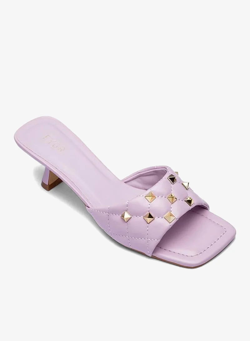 فايور Quilted Stud Embellished Mule 107