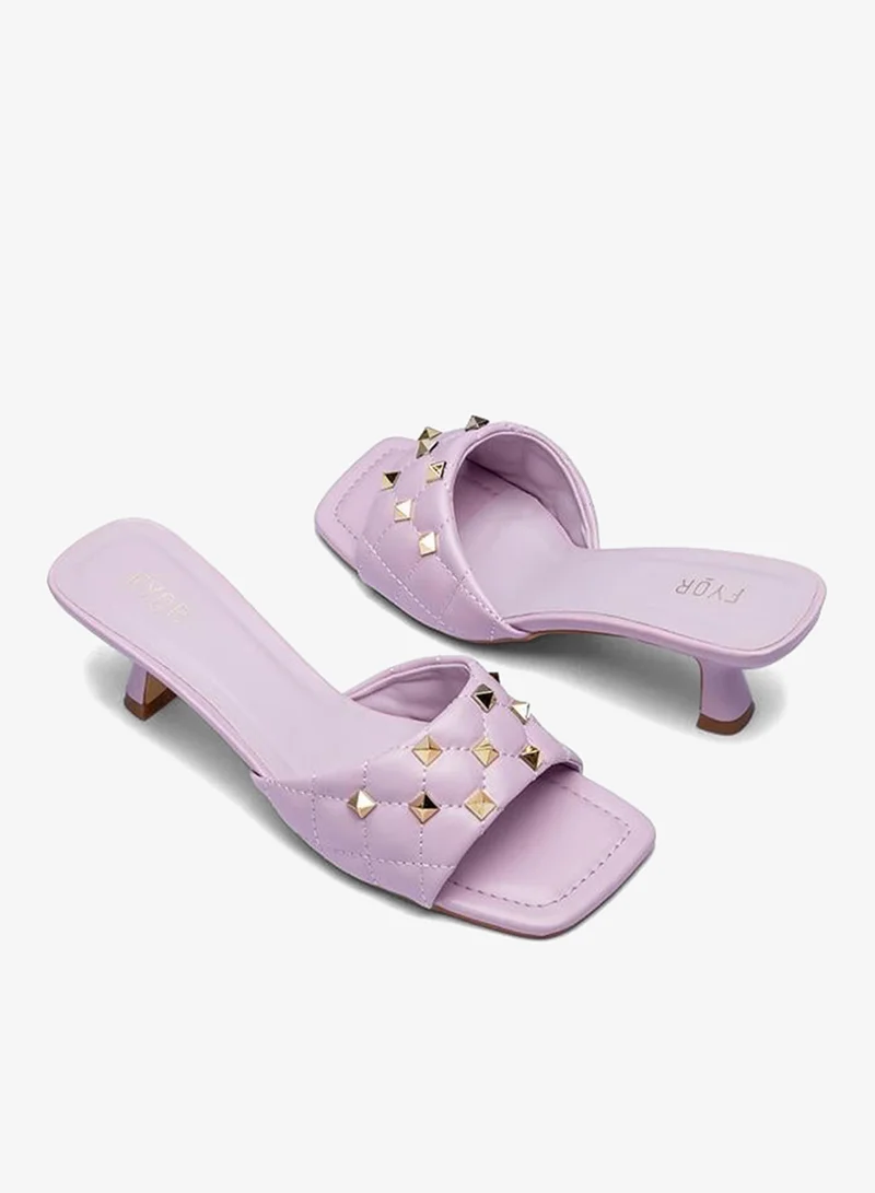 Fyor  Quilted Stud Embellished Mule 107 for Women | Best Price UAE