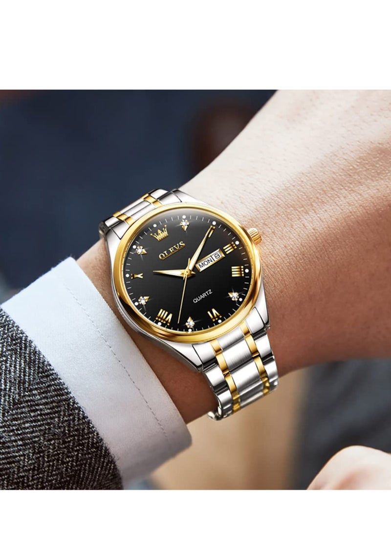 أوليفز ساعات رجالية كوارتز انالوج بعقارب من الستانلس ستيل مقاومة للماء 5563 - Image 3