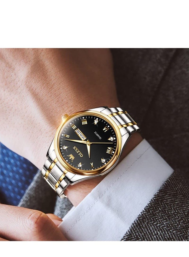 أوليفز ساعات رجالية كوارتز انالوج بعقارب من الستانلس ستيل مقاومة للماء 5563 - Image 2