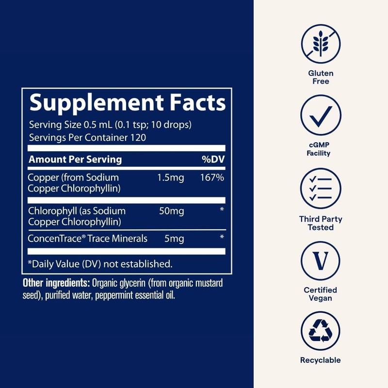 Trace Minerals Concentrated Ionic Chlorophyll  Natural Cleanse Support Health Supplement  Supplement to Support Immune System Health  Aids Digestive Health  Natural Mint 2 fl oz 120 Servings - Image 5