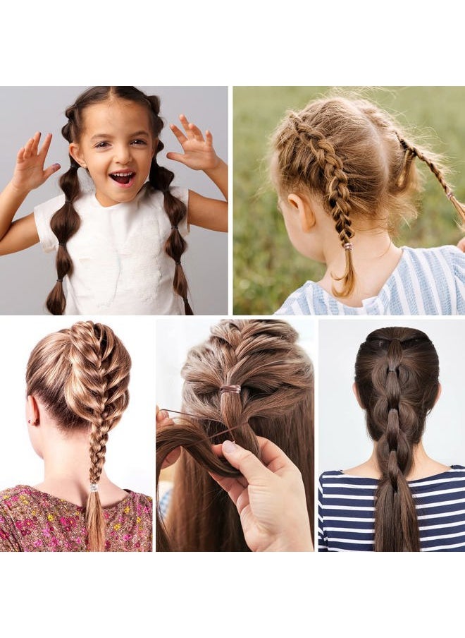 Funtopia - Mini Hair Ties, 2500Pcs Soft Hair Rubber Bands and Elastics for Girls Women with Organizer Box (Black, Clear, Brown, Dark Brown) - Image 1