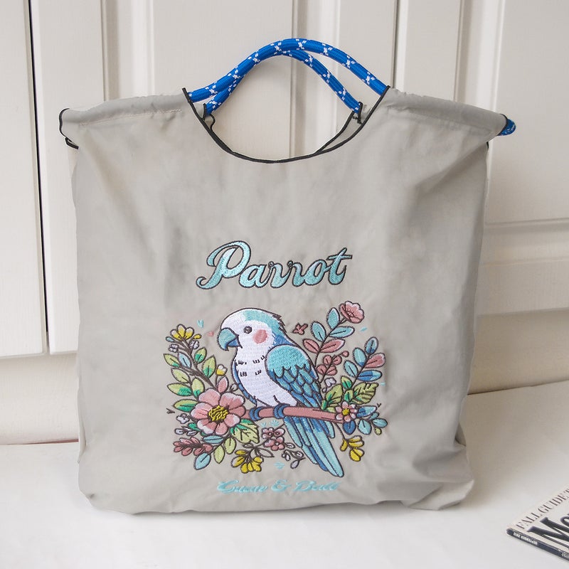 New Embroidered Bag For Women, Tote Bag, Large Capacity Canvas Bag, Little Yellow Duck Shopping Bag, Shoulder Bag, Handbag, Trendy - Image 1