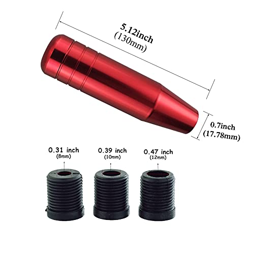 Abfer 5" Red Shift Knob, Aluminum Alloy Weighted Shifter Knobs Metal Gear Lever Stick Handle Fit Most Automatic Manual Vehicle - Image 2