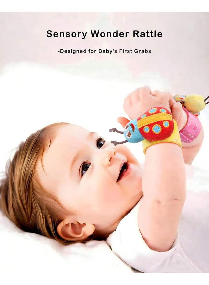 Gonice Wrist Rattle Socks and Foot Finder Set, Infant Girl Boy Toys for Babies 0-36 Months, Newborn Hand & Foot Toys for 0 to 3 Years, Baby Shower Gifts Set - Image 2