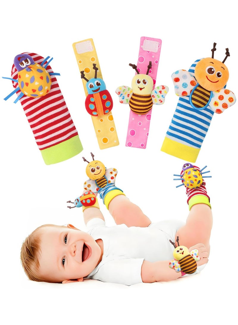 Gonice Wrist Rattle Socks and Foot Finder Set, Infant Girl Boy Toys for Babies 0-36 Months, Newborn Hand & Foot Toys for 0 to 3 Years, Baby Shower Gifts Set - Image 1