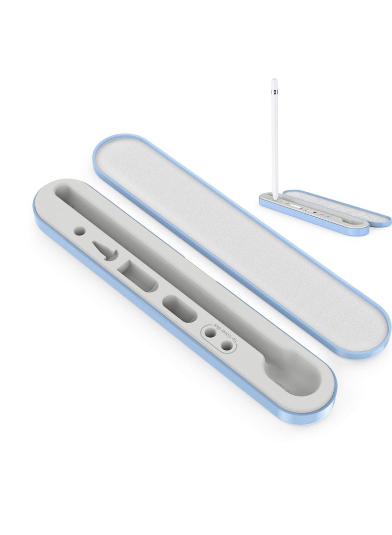 Portable Pen Pouch for Apple Pencil 2nd Generation and 1st Generation Magnetic Nib Holder Compact Accessory Organizer Capacitive Nib Sleeve Pen Case (Blue)  - Image 1