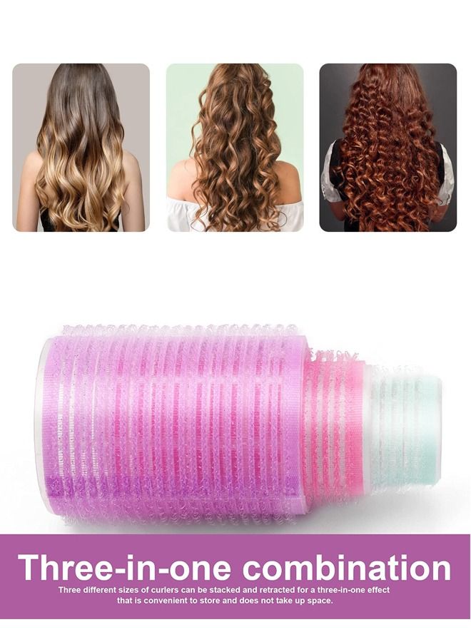 Generic 6 Pieces Self Grip Hair Rollers Set Purple, 12 Pieces Duckbill Sectioning Clips for Salon Barber Hairdressing, Hair Styling Rollers, Hair Accessories.  - Image 3