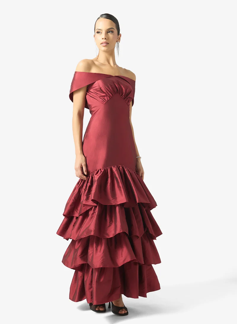 Off Shoulder Ruffled Dress
