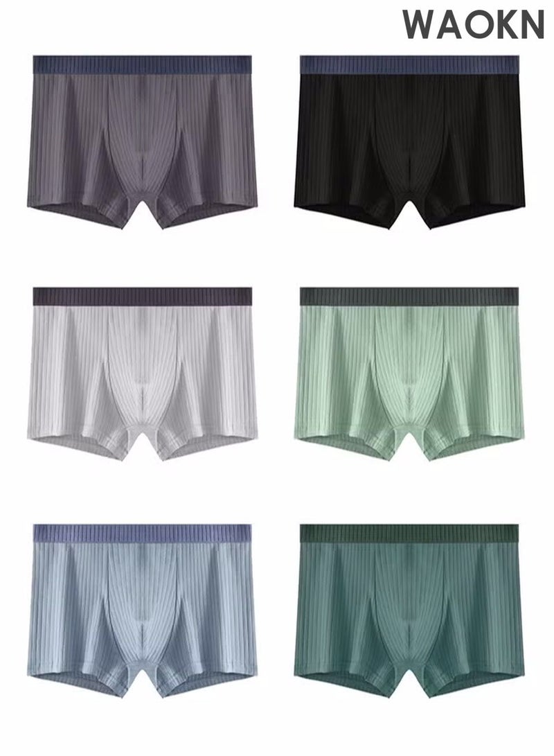 WAOKN 6 Pack Men’s Sort Boxer Briefs & Trunks, New Skin friendly Soft Men Underwear briefs, High Elasticity Men's Sort Briefs & Trunks Breathable and Comfortable Fashion Anti-Chafing Stretch Cotton, Stretch Cotton Moisture-Wicking Athletic Underwear - Image 1