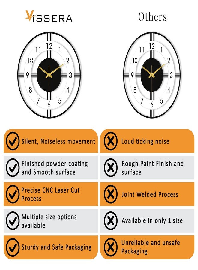 vissera Designer Metal Wall Clock for Living Room | Latest Antique Stylish Fancy Decorative Big Size Wall Watch for Bedroom, Office, Kitchen, Dining, Hall and Décor - Image 5