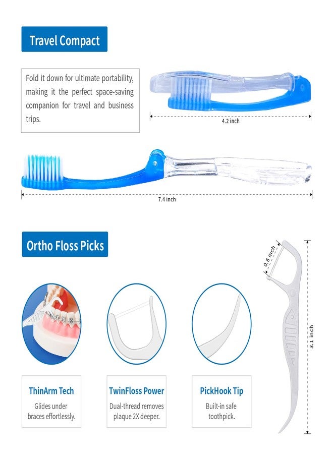 DanTicy Travel Braces Care Kit - 7-Piece Orthodontic Essentials for On-the-Go Cleaning, Dental Tools for Braces Wearers - Image 5