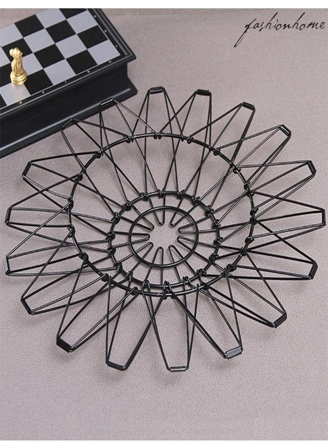 fashionhome Flexible Wire Multi Shape Hollow Stainless Steel Folding Storage Fruit Basket  - Image 5