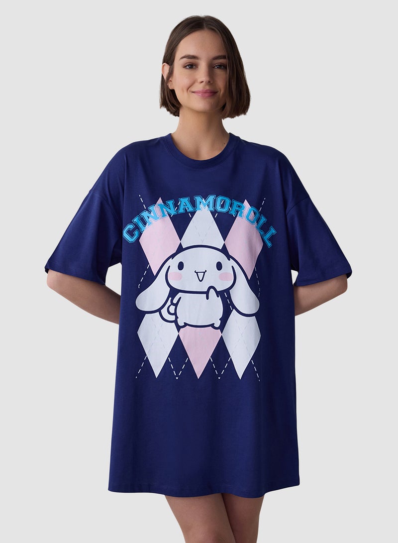 Penti Navy Blue Cinnamoroll Short Sleeve Nightdress - Image 1