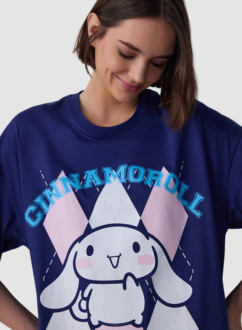 Penti Navy Blue Cinnamoroll Short Sleeve Nightdress - Image 3