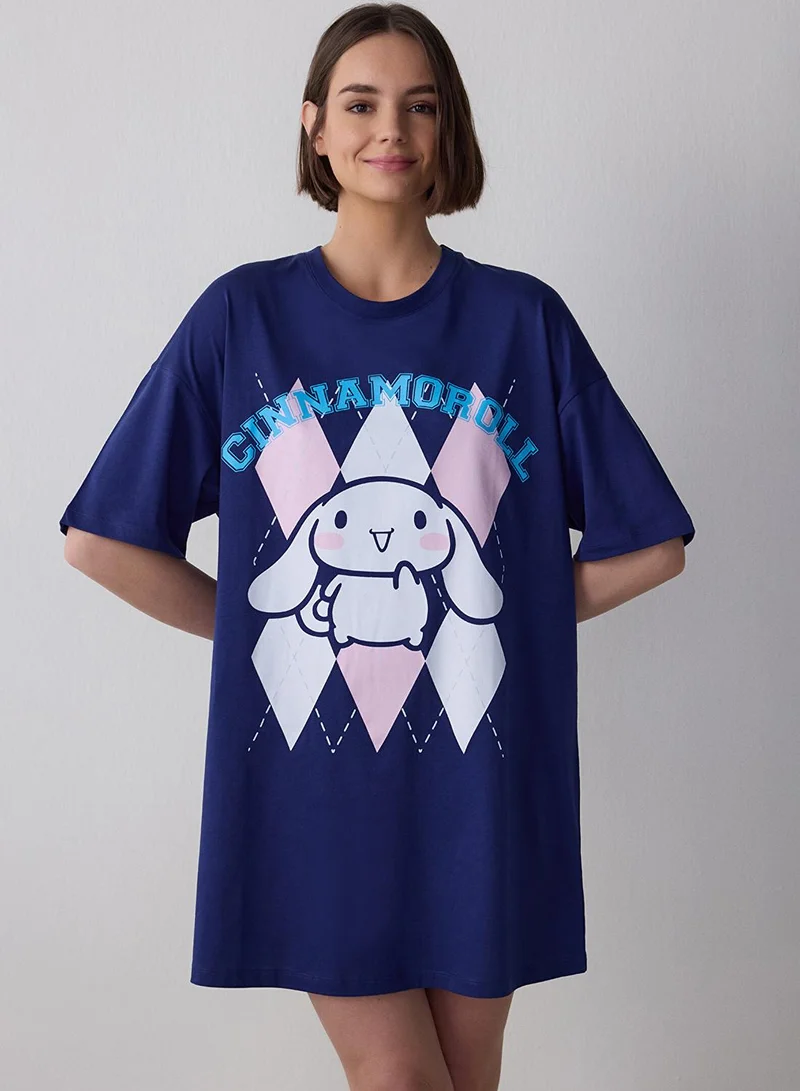 Penti Navy Blue Cinnamoroll Short Sleeve Nightdress