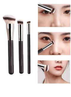 KASTWAVE 3 PCS Foundation Concealer Brushes Under Eye Mini Angled Brush Nose Contour Brush Small Makeup Foundation Brushes for Blending Liquid Cream and Powder Buffing Stippling  - Image 3