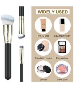 KASTWAVE 3 PCS Foundation Concealer Brushes Under Eye Mini Angled Brush Nose Contour Brush Small Makeup Foundation Brushes for Blending Liquid Cream and Powder Buffing Stippling  - Image 4
