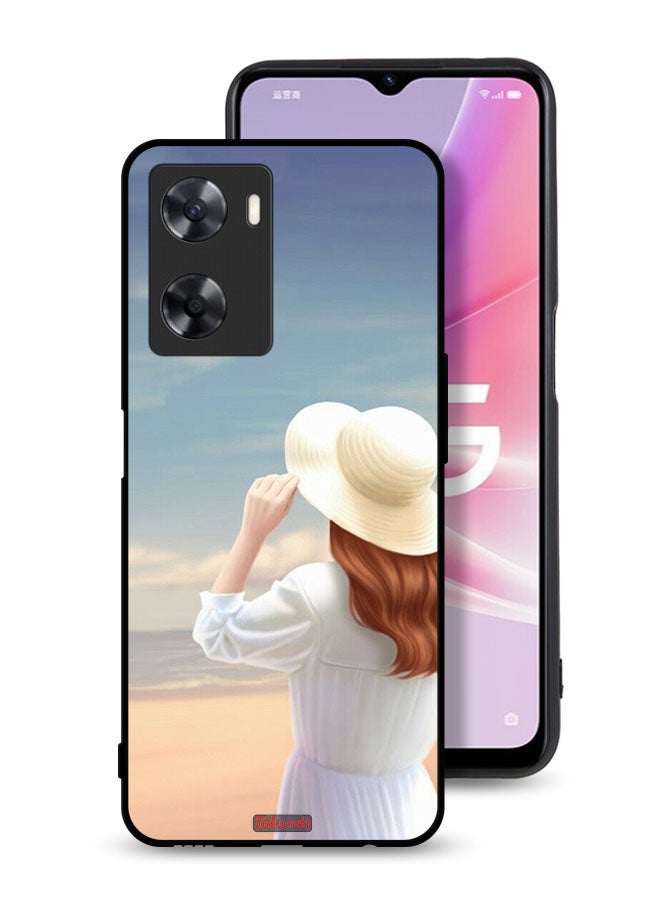 Tolwak Oppo A77s Protective Case Cover Hat Girl Standing - Image 1