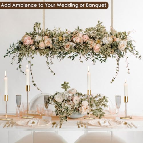 KDJFIIH Gold Candlestick Holders - Bulk Decorative Metal Candelabra for Taper Candles - Fit 0.8 Inch Diameter - Gold Taper Candle Stands for Wedding Home Party Table Decor (Set of 18) - Image 5