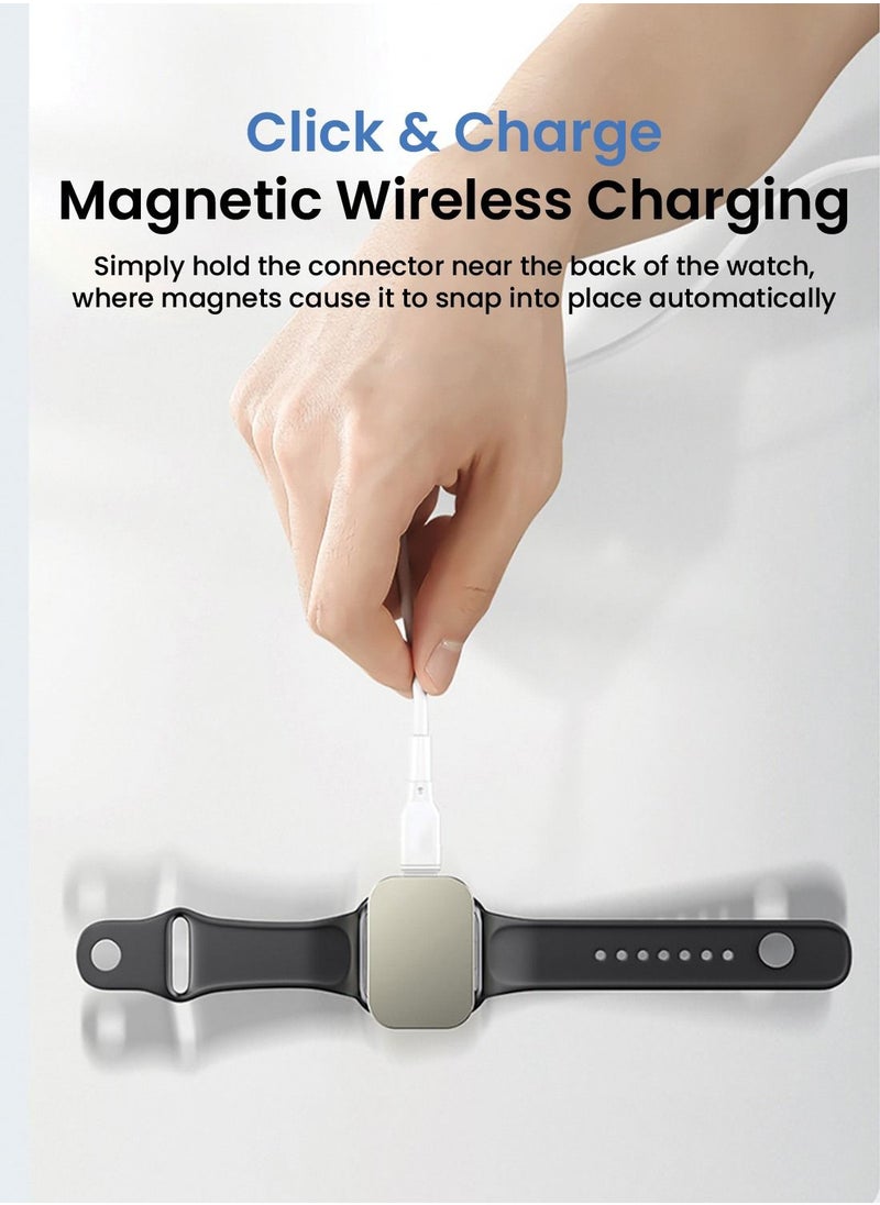 Brave - Brave Portable Mini Size Strong Magnetic Suction Wireless Charger Compatible with all Apple Watch Models 7/ SE/6/5/4/3/2/1 - Image 1