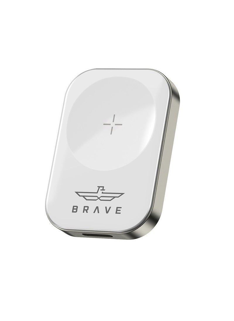 Brave - Brave Portable Mini Size Strong Magnetic Suction Wireless Charger Compatible with all Apple Watch Models 7/ SE/6/5/4/3/2/1 - Image 1
