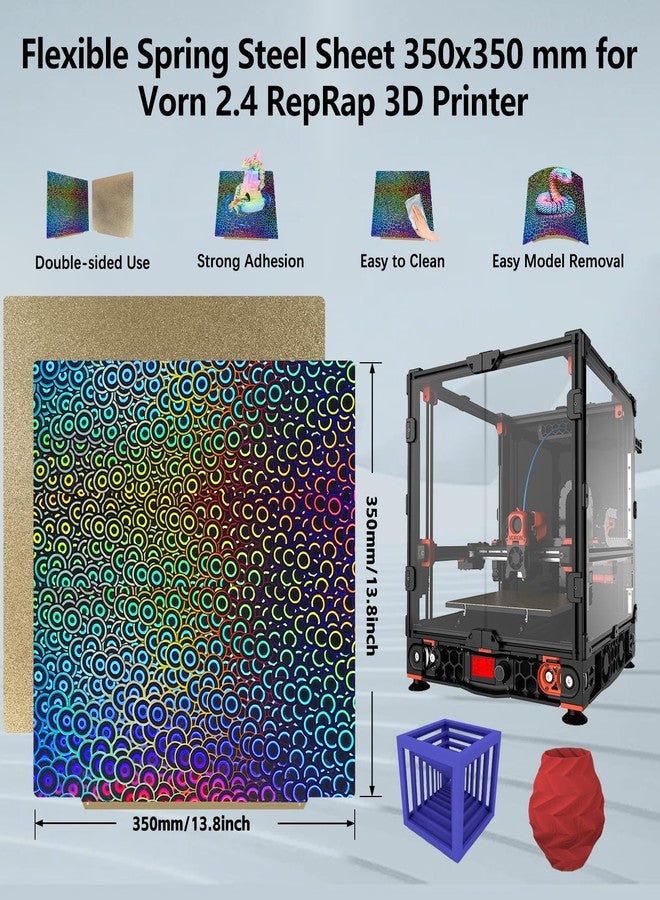 IdeaFormer-3D لوحة بناء ثلاثية الأبعاد من IdeaFormer-3D ناعمة ومُزخرفة بتقنية الكاليديوسكوب PEK+PEI، مقاس 350×350 مم، لوحة بناء مغناطيسية مرنة من PEK وPEI مصنوعة من الفولاذ الزنبركي، متوافقة مع طابعات Vorn 2.4 RepRap ثلاثية الأبعاد - Image 2