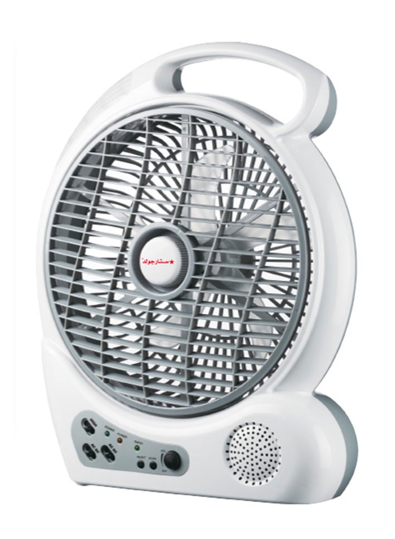 ستارجولد 10 بوصة مروحة متأرجحة قابلة للشحن 4 قطع LED ضوء مع راديو 20 واط - Image 1