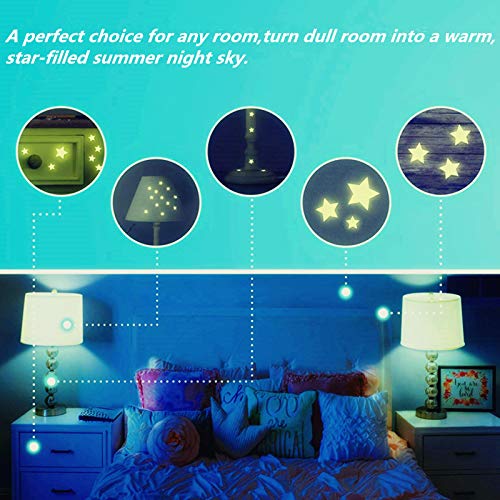 أوياوو ملصقات حائط Aooyaoo Glow In The Dark Stars ثلاثية الأبعاد متوهجة للسقف والشارات الجدارية مثالية لغرفة نوم الأطفال أو هدية عيد ميلاد للحفلات (452 ​​قطعة باللون الأخضر) - Image 3