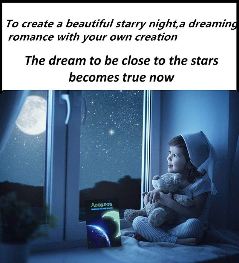 أوياوو ملصقات حائط Aooyaoo Glow In The Dark Stars ثلاثية الأبعاد متوهجة للسقف والشارات الجدارية مثالية لغرفة نوم الأطفال أو هدية عيد ميلاد للحفلات (452 ​​قطعة باللون الأخضر) - Image 2