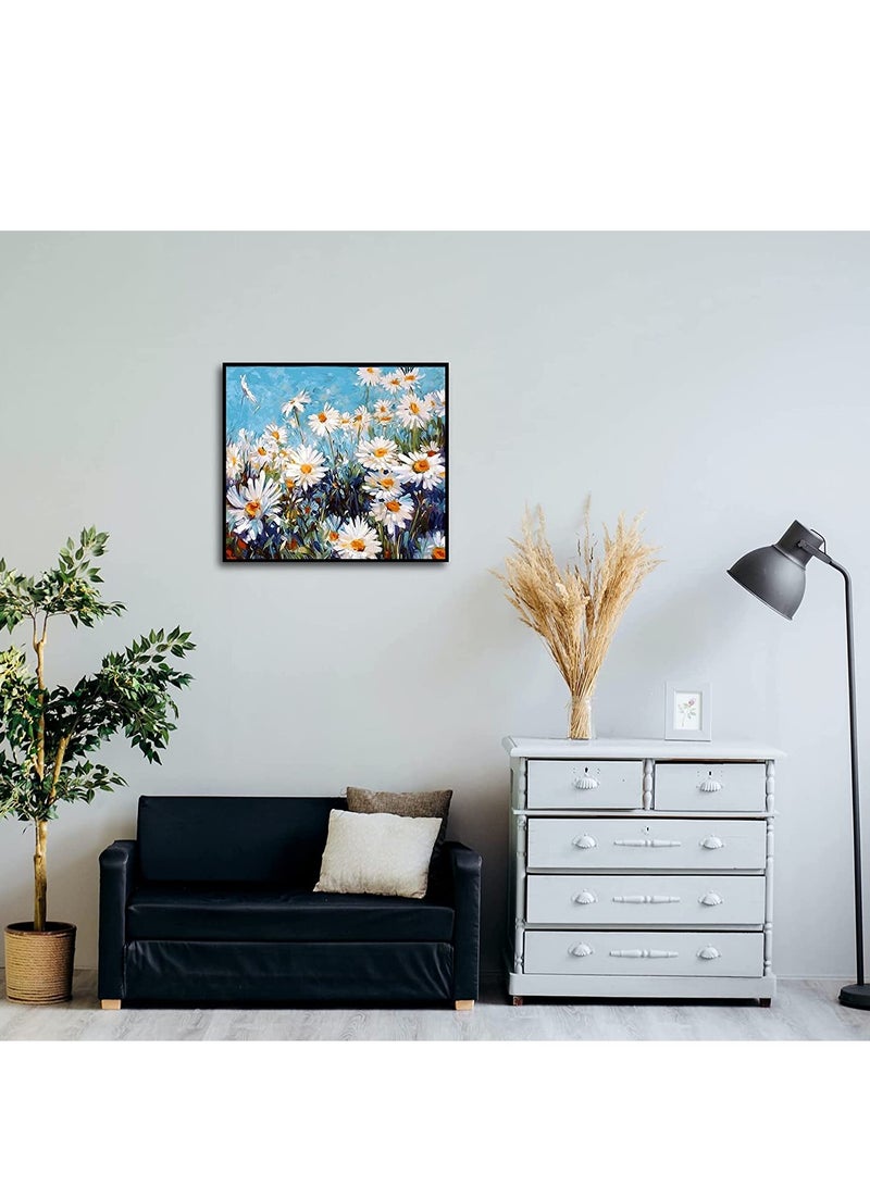 SYOSI الطلاء حسب الأرقام للكبار DIY الأكريليك زيت الطلاء حسب الأرقام للأطفال المبتدئين مجموعة دهانات دايزي حسب الأرقام على قماش مع 3 فرش طلاء ألوان للبالغين والأطفال أعمار 8 12 16x20 بوصة - Image 2