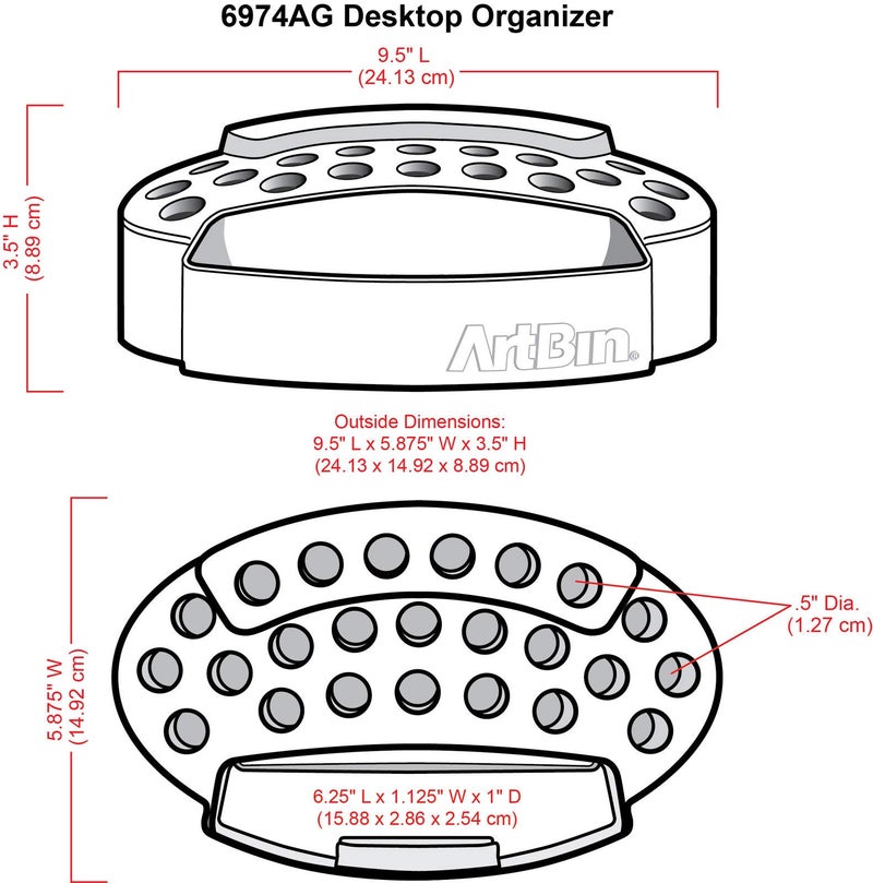 ArtBin 6974AG Desktop Accessory Storage with 24 Slots, [1] Art & Craft Organizer, White - Image 3