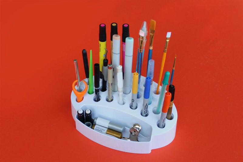 ArtBin 6974AG Desktop Accessory Storage with 24 Slots, [1] Art & Craft Organizer, White - Image 2