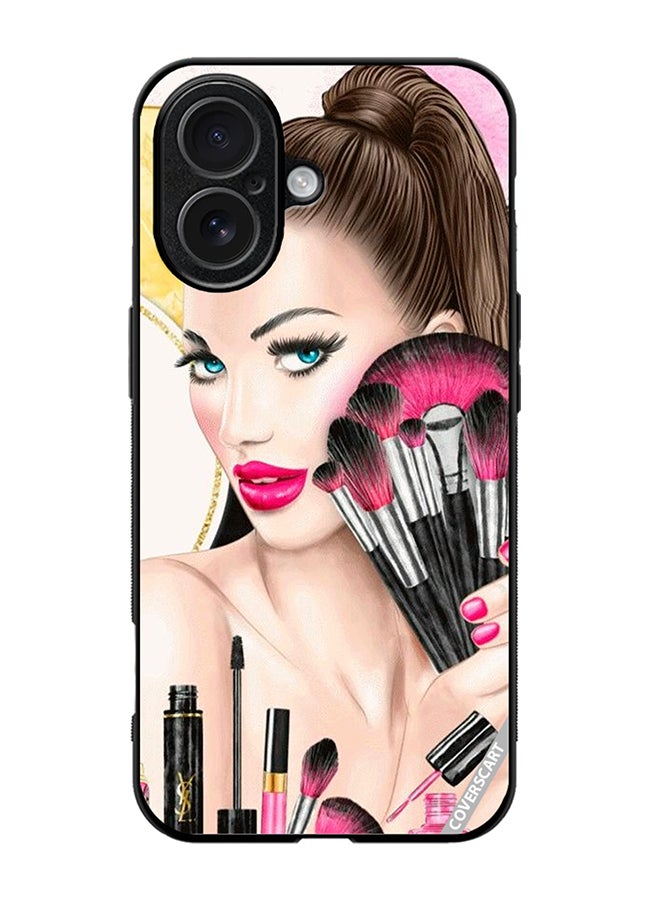 COVERSCART Protective Case Cover For Apple iPhone 17 Makeup Girl Holding Brush Design Multicolour