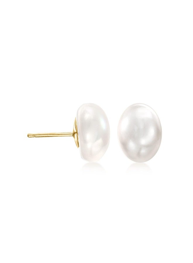 Ross-Simons 8-9mm Cultured Button Pearl Stud Earrings in 14kt Yellow Gold - Image 1