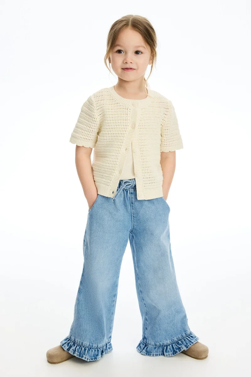H&M Frill-trimmed cotton trousers