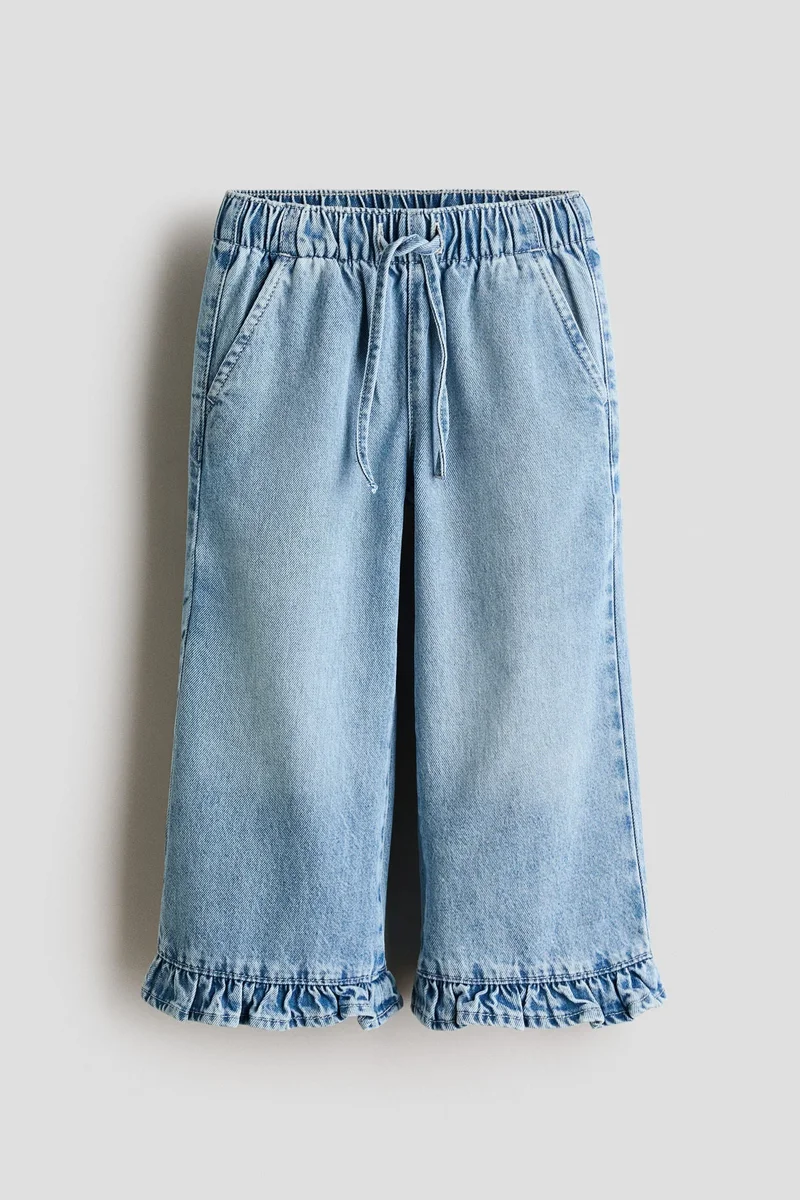 H&M Frill-trimmed cotton trousers