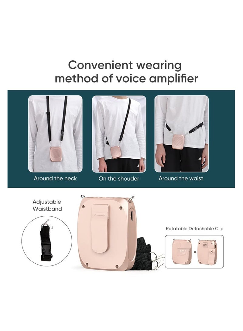 Arabest Portable Voice Amplifier, Personal Speaker with Microphone Headset and Waistband, Rechargeable Personal Amplifier for Teachers Tour Guides Coaches Yoga Fitness (Rose-Gold) - Image 5
