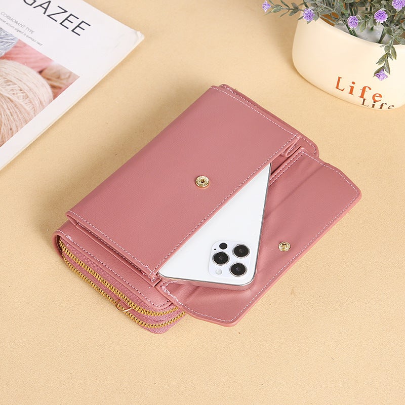 Multifunctional Solid Color PU Leather Wallet, RFID Blocking Design Portable Daily Storage Purse for Cards Cash Coin Business Use - Image 3