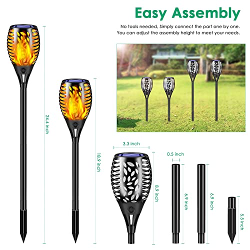 TomCare 8 Pack Outdoor Flickering Flames Torch Decorative Garden Lights Solar Powered Waterproof Christmas Decorations Lighting for Garden Patio Yard Landscape - Image 4
