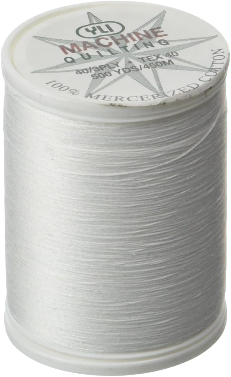 YLI Threads YLI Machine Quilting Thread - 40 wt. Extra-Long Staple Cotton Thread 500 yd Spool - Designed for Quilting - White - Image 1