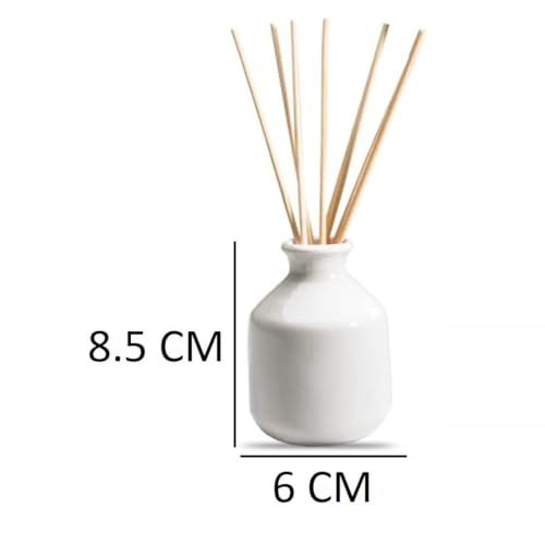 Mkd2 Rise Ceramic Reed Diffuser Pot I Empty Aroma Pot - Set of 3 (Black, White & Blue) for Home Fragrance, Decor, Decoration - Image 5