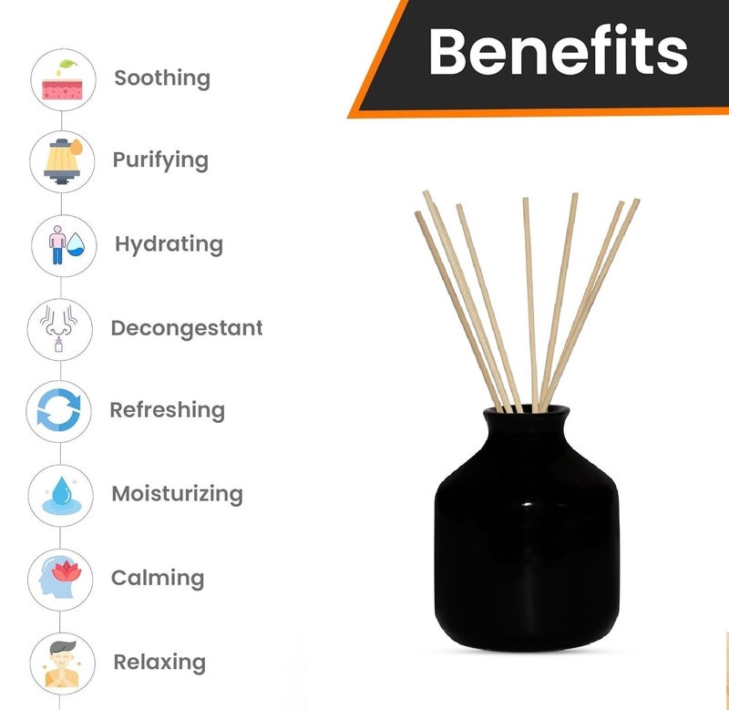 Mkd2 Rise Ceramic Reed Diffuser Pot I Empty Aroma Pot - Set of 3 (Black, White & Blue) for Home Fragrance, Decor, Decoration - Image 3