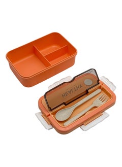 QSHOP QSHOP® Premium Imported Bento Lunch Box 3 Compartment Leakproof Insulated Lunch Box Microwave Safe Bento Box with Fork and Spoon  - Image 2